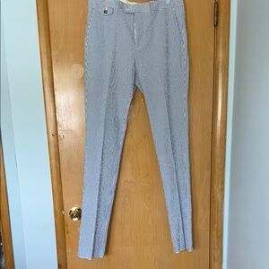 Bonobos Seersucker Blue/White Slim Tailored Pants